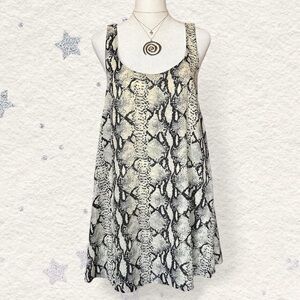 TOBI gray snake print mini swing dress S